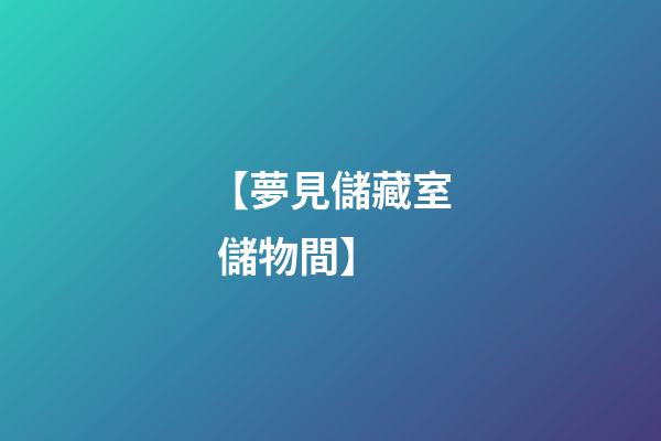 【夢見儲藏室 儲物間】